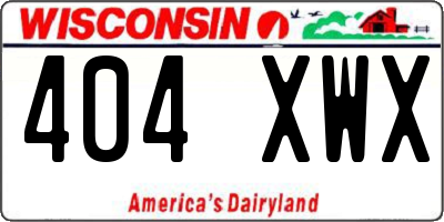 WI license plate 404XWX