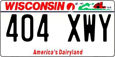 WI license plate 404XWY