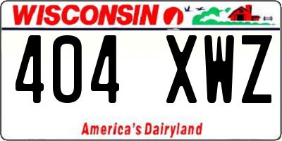 WI license plate 404XWZ