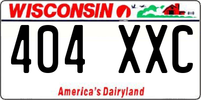 WI license plate 404XXC