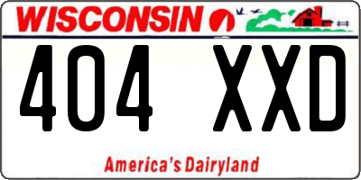 WI license plate 404XXD