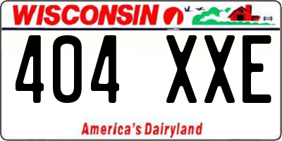WI license plate 404XXE