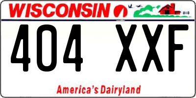 WI license plate 404XXF