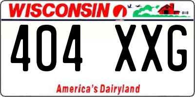 WI license plate 404XXG