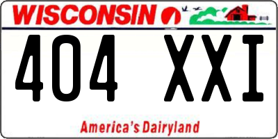 WI license plate 404XXI