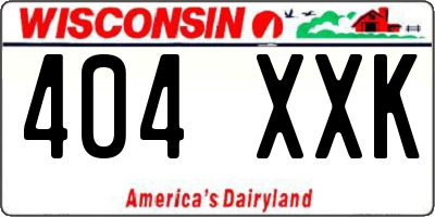 WI license plate 404XXK