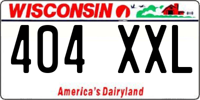 WI license plate 404XXL