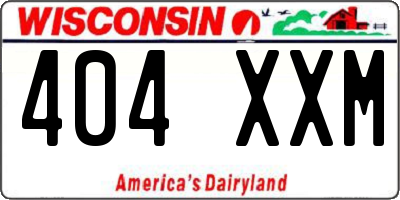 WI license plate 404XXM