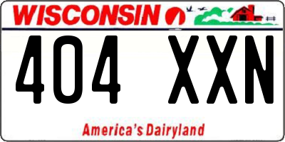 WI license plate 404XXN