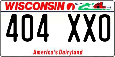 WI license plate 404XXO