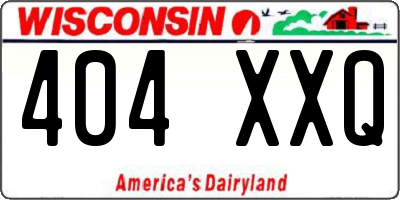 WI license plate 404XXQ