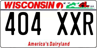 WI license plate 404XXR