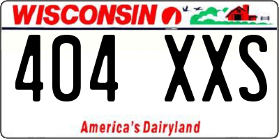 WI license plate 404XXS