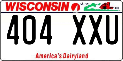 WI license plate 404XXU