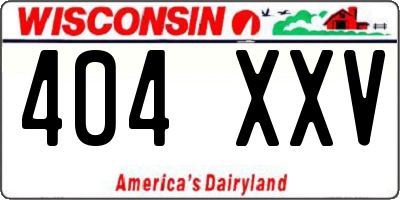 WI license plate 404XXV