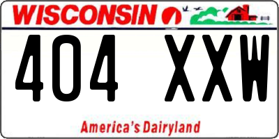 WI license plate 404XXW