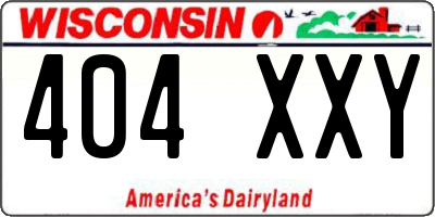 WI license plate 404XXY