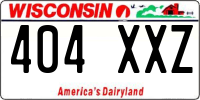 WI license plate 404XXZ