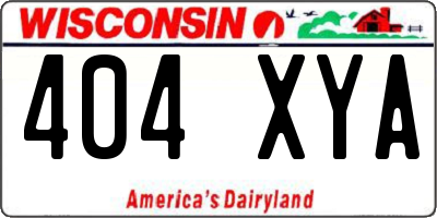 WI license plate 404XYA