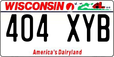 WI license plate 404XYB
