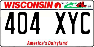 WI license plate 404XYC