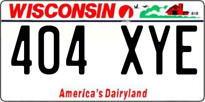 WI license plate 404XYE