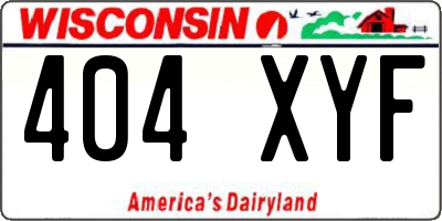 WI license plate 404XYF