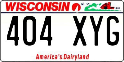 WI license plate 404XYG