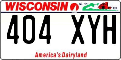 WI license plate 404XYH