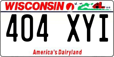 WI license plate 404XYI