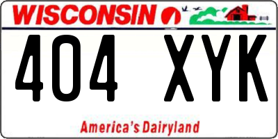 WI license plate 404XYK