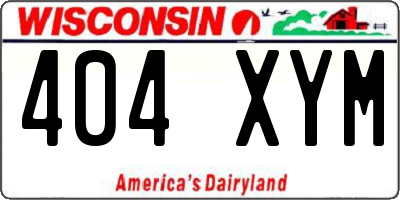 WI license plate 404XYM