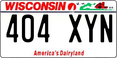 WI license plate 404XYN