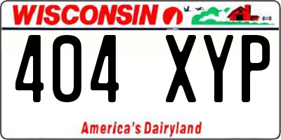 WI license plate 404XYP