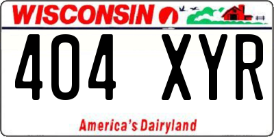 WI license plate 404XYR
