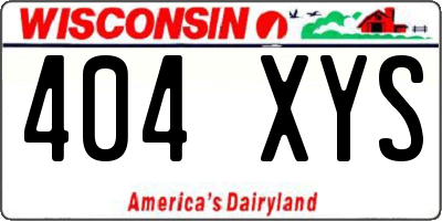 WI license plate 404XYS