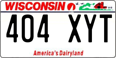 WI license plate 404XYT