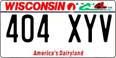 WI license plate 404XYV