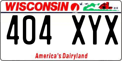 WI license plate 404XYX