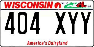 WI license plate 404XYY