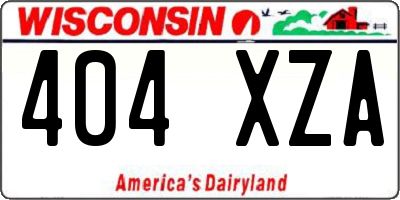 WI license plate 404XZA