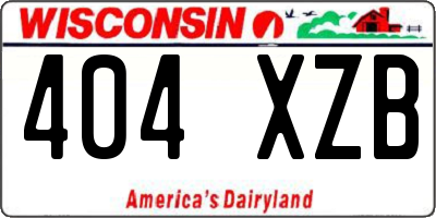 WI license plate 404XZB