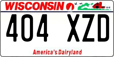 WI license plate 404XZD