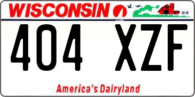 WI license plate 404XZF