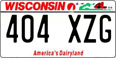 WI license plate 404XZG