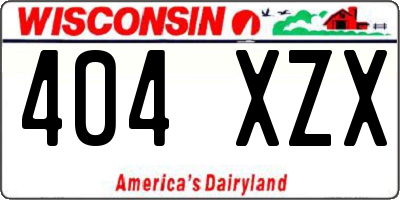 WI license plate 404XZX