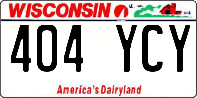 WI license plate 404YCY