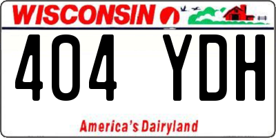 WI license plate 404YDH