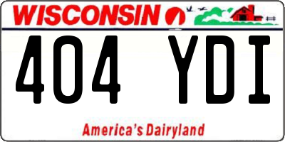 WI license plate 404YDI