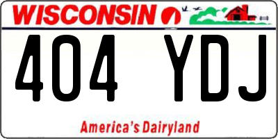 WI license plate 404YDJ
